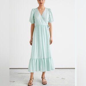 & Others Stories Puff Sleeve Maxi Wrap Dress